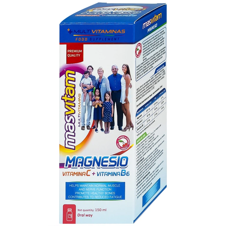 Dung dịch Masvitam Magnesium + Vit C + Vic B6 150ml bổ sung Magnesium, Vitamin C và Vitamin B6 cho cơ thể