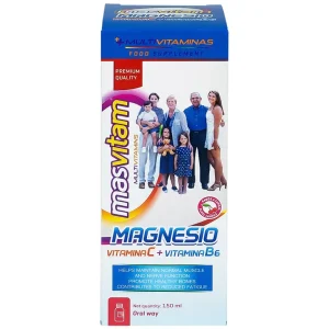 Dung dịch Masvitam Magnesium + Vit C + Vic B6 150ml bổ sung Magnesium, Vitamin C và Vitamin B6 cho cơ thể