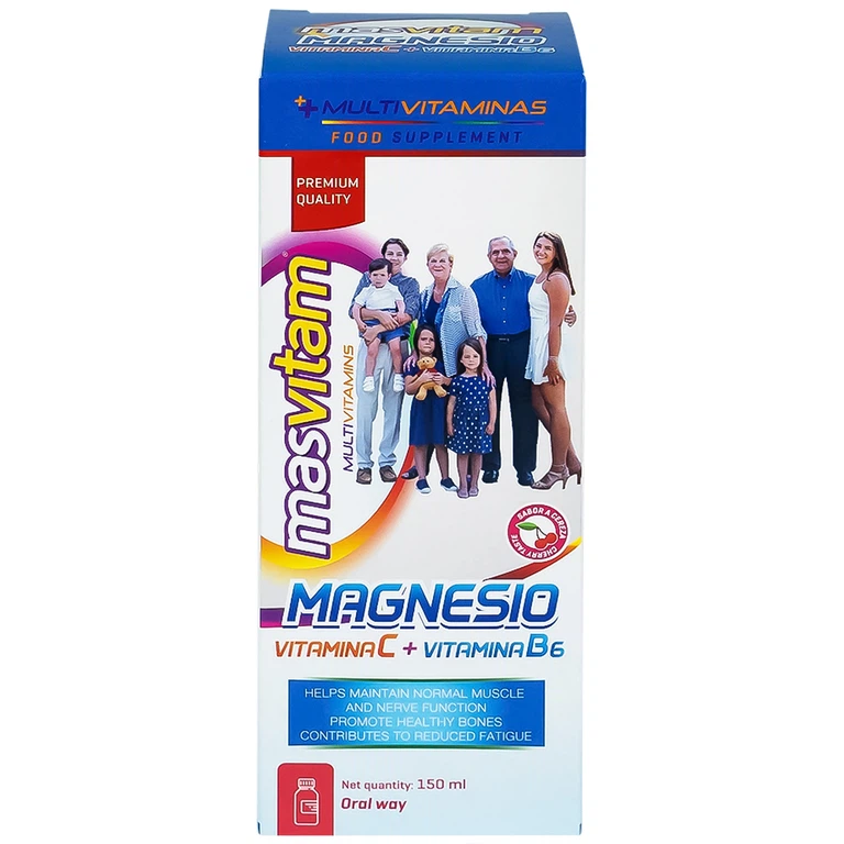Dung dịch Masvitam Magnesium + Vit C + Vic B6 150ml bổ sung Magnesium, Vitamin C và Vitamin B6 cho cơ thể