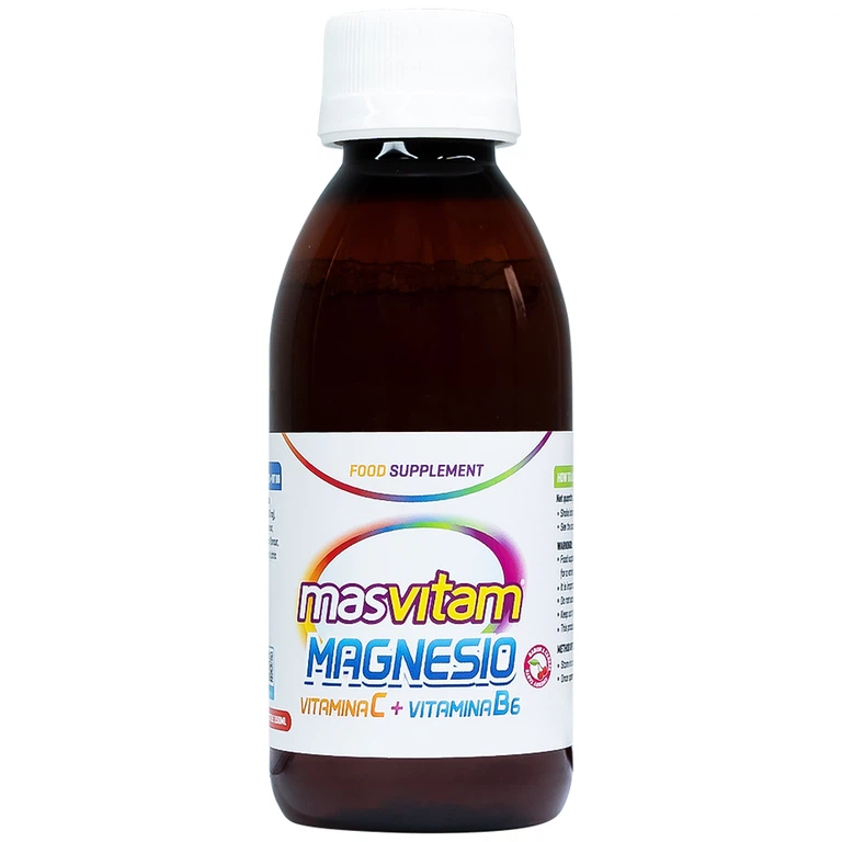Dung dịch Masvitam Magnesium + Vit C + Vic B6 150ml bổ sung Magnesium, Vitamin C và Vitamin B6 cho cơ thể