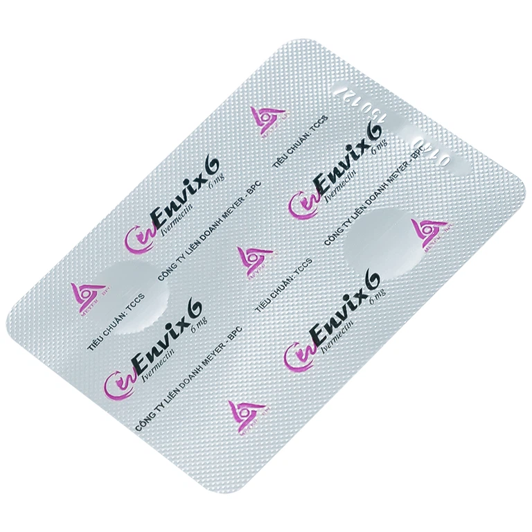 Thuốc Envix 6 Meyer - BPC điều trị giun chỉ Onchocerca, giun lươn ở ruột (2 vỉ x 2 viên)
