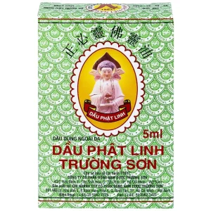 Dầu Phật Linh 5ml Trường Sơn dùng hỗ trợ trường hợp cảm cúm, cảm ho, nhức đầu, nghẹt mũi (12 chai)
