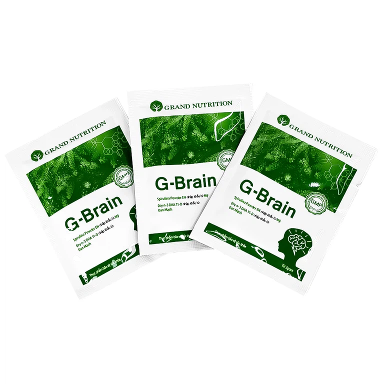 Cốm Trí Não G-Brain 3g Grand Nutrition bổ sung DHA và các vitamin hỗ trợ phát triển não bộ cho trẻ (30 gói)