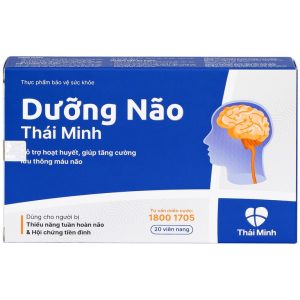 Viên uống Dưỡng Não Thái Minh hỗ trợ hoạt huyết, tăng cường lưu thông máu não (2 vỉ x 10 viên)
