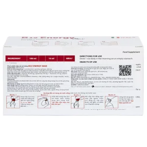 Dung dịch uống B12 Energy Max Italy bổ sung acid amin và vitamin B12 cho cơ thể (10 lọ x 10ml)