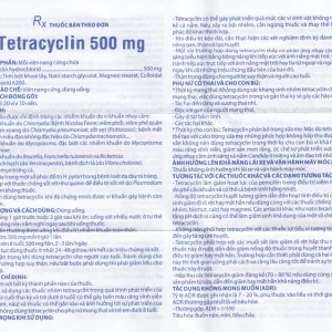 Thuốc Tetracyclin 500mg Domesco điều trị nhiễm khuẩn do vi khuẩn nhạy cảm (20 vỉ x 10 viên)