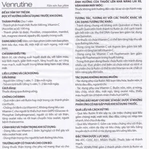 Thuốc Venrutine Reliv điều trị bệnh trĩ, các chứng xuất huyết dưới da, vết bầm máu (3 vỉ x 10 viên)