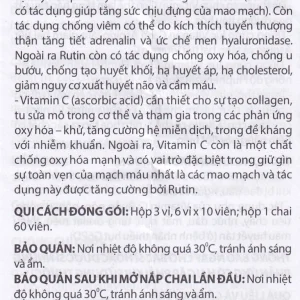 Thuốc Venrutine Reliv điều trị bệnh trĩ, các chứng xuất huyết dưới da, vết bầm máu (3 vỉ x 10 viên)