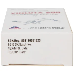 Thuốc tiêm Vinluta 600 Vinphaco giảm độc tính của xạ trị và hóa chất điều trị ung thư (1 lọ bột + 1 ống nước cất tiêm 10ml)
