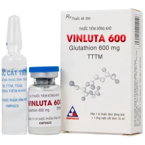 Thuốc tiêm Vinluta 600 Vinphaco giảm độc tính của xạ trị và hóa chất điều trị ung thư (1 lọ bột + 1 ống nước cất tiêm 10ml)