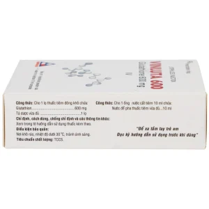 Thuốc tiêm Vinluta 600 Vinphaco giảm độc tính của xạ trị và hóa chất điều trị ung thư (1 lọ bột + 1 ống nước cất tiêm 10ml)