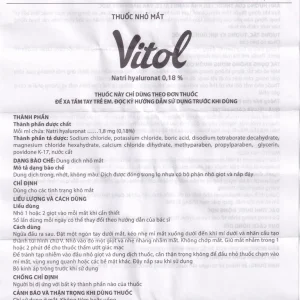 Thuốc nhỏ mắt Vitol 12ml Merap dùng cho các tình trạng khô mắt