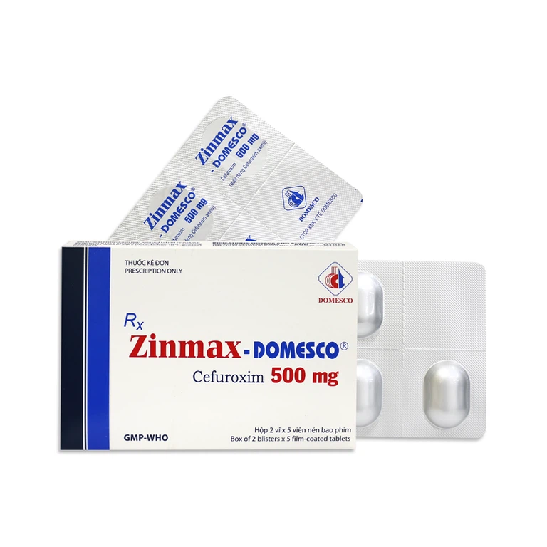 Thuốc Zinmax-Domesco 500mg điều trị nhiễm khuẩn da, nhiễm khuẩn đường tiết niệu (2 vỉ x 5 viên)