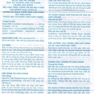 Thuốc A.Teperison 50 An Thiên Pharma điều trị thoái hóa cột sống cổ, bệnh mạch máu não (3 vỉ x 10 viên)