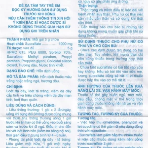 Hỗn dịch uống A.T Sucralfate 1000mg An Thiên điều trị loét dạ dày tá tràng (20 gói x 5g)