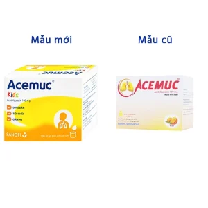 Thuốc cốm Acemuc Kids 100mg Sanofi long đàm, tiêu nhầy, giảm ho (30 gói x 0.5g)