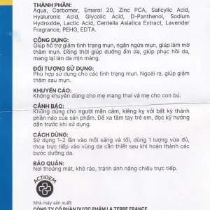 Gel Actidem Derma giúp ngăn ngừa mụn, làm mờ vết thâm (18g)