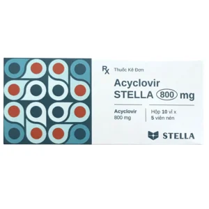 Thuốc Acyclovir 800mg Stella Pharm điều trị nhiễm virus Herpes simplex (10 vỉ x 5 viên)
