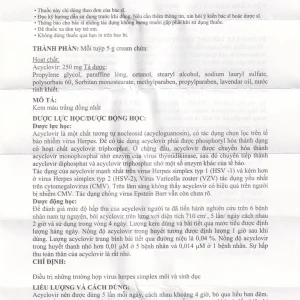 Kem bôi da Acyclovir Sinil điều trị nhiễm virus Herpes simplex (5g)
