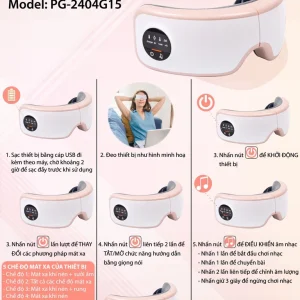 Máy mát xa mắt Fuji PG-2404G15 giúp massage thái dương và các huyệt đạo khác ở vùng mắt