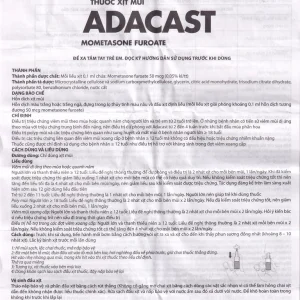 Thuốc xịt mũi Adacast Meraplion điều trị viêm mũi dị ứng, sung huyết và mất mùi, viêm mũi xoang (60 liều)