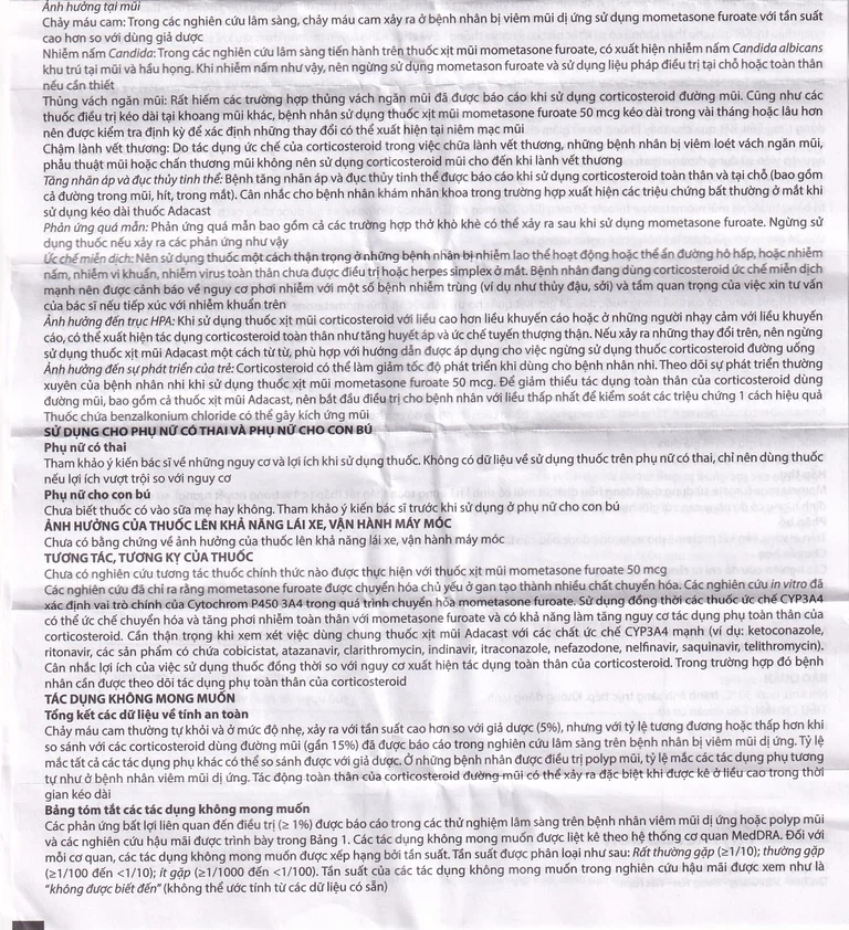 Thuốc xịt mũi Adacast Meraplion điều trị viêm mũi dị ứng, sung huyết và mất mùi, viêm mũi xoang (60 liều)