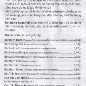 Thuốc Đại Tràng Hoàn-P/H điều trị viêm đại tràng cấp và mãn tính (10 gói x 4g)