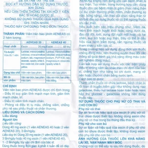 Thuốc Aeneas 20 An Thiên điều trị phù não, phòng và điều trị tụ máu (3 vỉ x 10 viên)