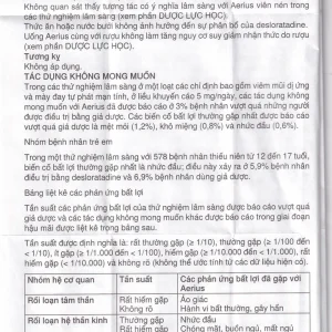 Thuốc Aerius 5mg MSD giảm nhanh các triệu chứng viêm mũi dị ứng, mày đay (1 vỉ x 10 viên)