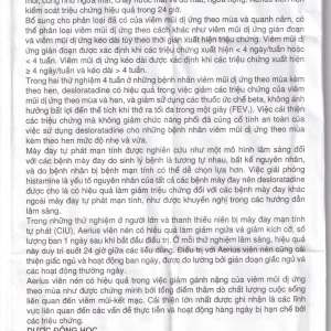 Thuốc Aerius 5mg MSD giảm nhanh các triệu chứng viêm mũi dị ứng, mày đay (1 vỉ x 10 viên)