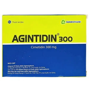 Thuốc Agintidin 300 Agimexpharm điều trị dạ dày và ruột, loét dạ dày (10 vỉ x 10 viên)