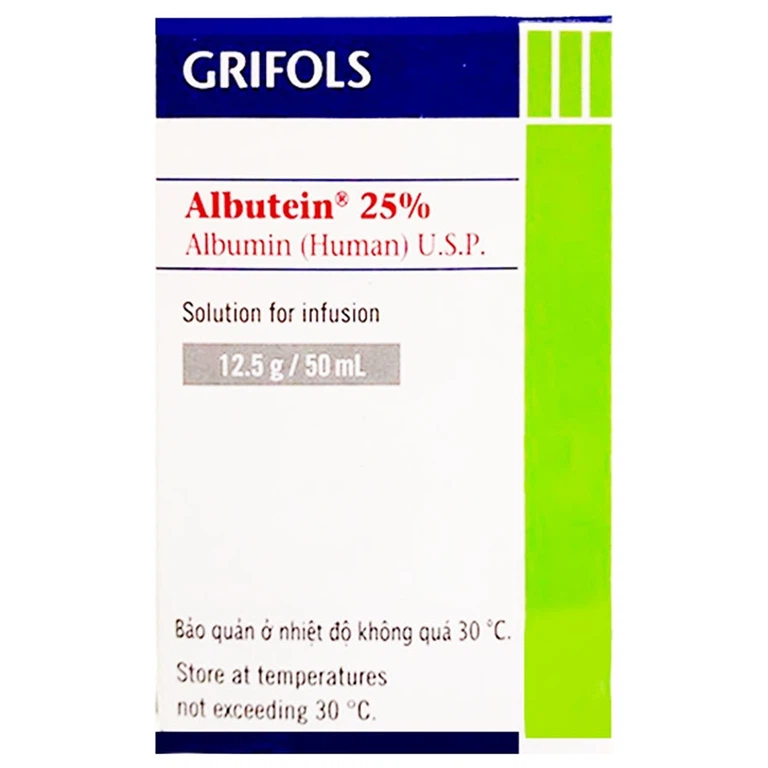 Dịch truyền tĩnh mạch Albutein 25% Grifols điều trị sốc giảm thể tích (50ml)
