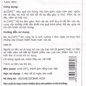 Kem Alcopic Gamma giảm ngứa, rát, đau do viêm da cơ địa, viêm da tiếp xúc (40ml)