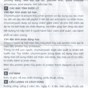 Thuốc Alpha-Chymotrypsin Euvipharm điều trị phù nề sau chấn thương, phẩu thuật, bỏng (2 vỉ x 10 viên)