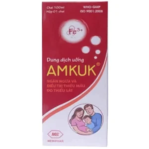 Dung dịch uống Amkuk 100ml Mebiphar ngăn ngừa và điều trị thiếu máu do thiếu sắt