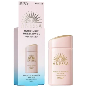 Sữa chống nắng dịu nhẹ cho da nhạy cảm Anessa Perfect UV Sunscreen Mild Milk SPF 50+ PA++++ (60ml)