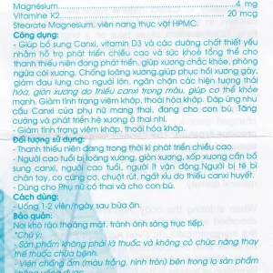 Viên uống Anica Ocavill bổ sung Canxi và Vitamin D3 (60 viên)