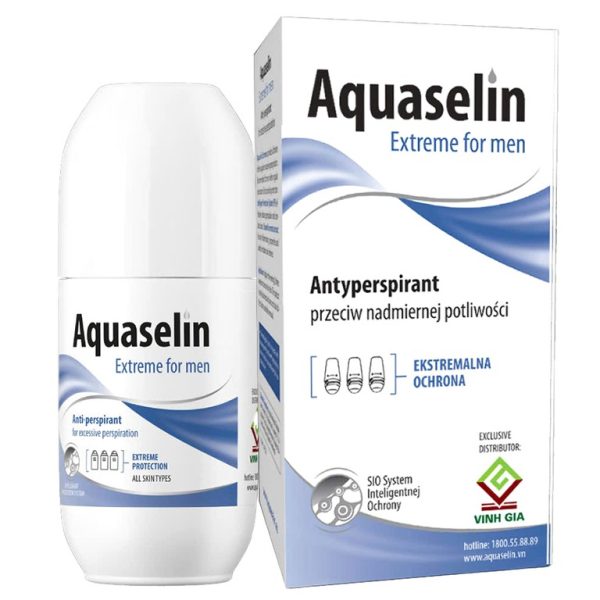Lăn khử mùi Aquaselin Extreme For Men dùng cho vùng nách dành cho nam giới, giảm mồ hôi (50ml)
