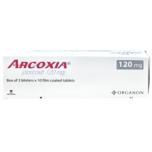 Thuốc Arcoxia 120mg Organon điều trị cấp tính và mãn tính thoái hoá khớp và viêm khớp dạng thấp (3 vỉ x 10 viên)