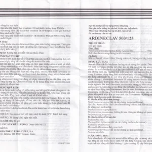 Bột pha hỗn dịch uống Ardineclav 500/125 Laboratorio Reig Jofre điều trị ngắn ngày nhiễm khuẩn (12 gói)