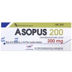Thuốc Asopus 200 An Thiên điều trị bệnh gan mật (3 vỉ x 10 viên)