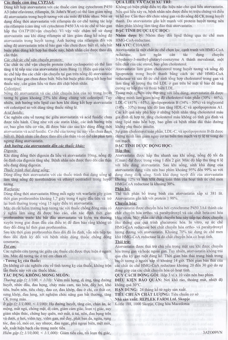 Thuốc Assovas 10mg Assopharma điều trị tăng cholesterol máu nguyên phát (3 vỉ x 10 viên)