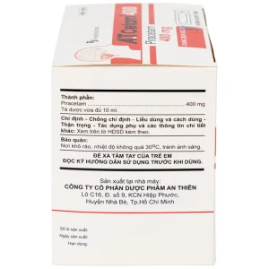 Thuốc A.T Cetam 400 An Thiên điều trị chóng mặt, giật rung cơ, thiếu máu não, suy giảm nhận thức ở người già (30 ống x 10ml)