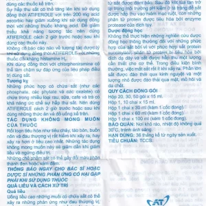 Dung dịch uống Atiferole 800mg/15ml An Thiên điều trị tình trạng thiếu hụt sắt và thiếu máu