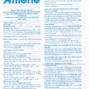 Thuốc Atilene 2,5mg/5ml An Thiên điều trị các bệnh hô hấp, viêm mũi, hắt hơi, sổ mũi (100ml)