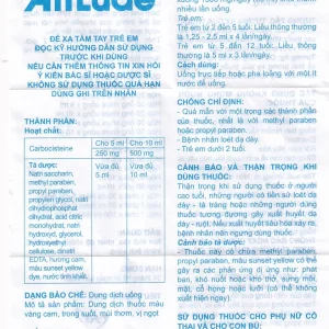 Dung dịch uống AtiLude 250mg/5ml An Thiên tiêu nhầy, rối loạn đường hô hấp (6 vỉ x 5 ống x 5ml)
