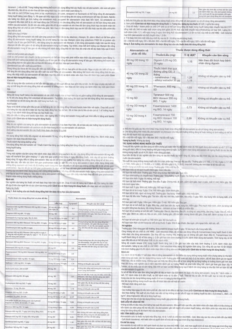 Thuốc Atorlip 20mg DHG điều trị tăng cholesterol toàn phần và LDL-cholesterol (3 vỉ x 10 viên)