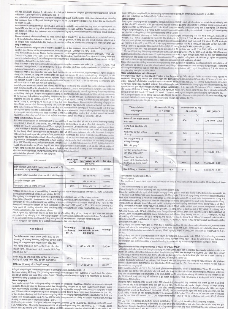 Thuốc Atorlip 20mg DHG điều trị tăng cholesterol toàn phần và LDL-cholesterol (3 vỉ x 10 viên)