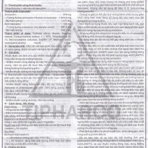 Thuốc Auclanityl 875/125mg Tipharco điều trị nhiễm khuẩn (2 vỉ x 7 viên)