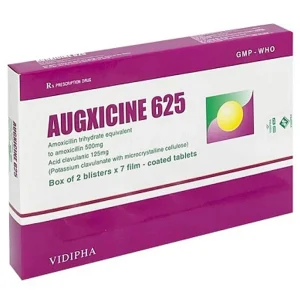 Thuốc Augxicine 625 Vidipha điều trị nhiễm khuẩn do vi khuẩn nhạy cảm (10 vỉ x 10 viên)
